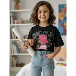 DEKLOOK Girls Pack of 3 Printed Cotton Round Neck Tshirts-picture-46