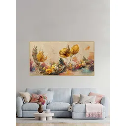 DEKORSTATION Beige & Gold-Toned 1 Piece Canvas Floral and Botanical Wall Paintings-picture-25