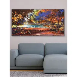 DEKORSTATION Blue & Yellow Printed Canvas Wall Painting-picture-28