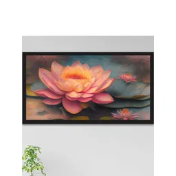 DEKORSTATION Lotus Canvas Wall Paintings With Wooden Frame-picture-36