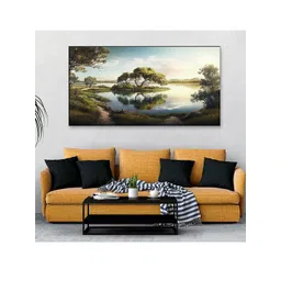 DEKORSTATION Multicoloured Lake Canvas Wall Paintings-picture-11