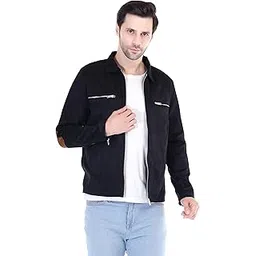 del jonnes Men’s Black Faux Suede Leather Jacket – Classic Collar, Stylish Winter Wear, Soft Touch Finish, Casual & Party Outfit-picture-30