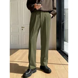 DELAN Men Relaxed Straight Leg Easy Wash Pleated Trousers-picture-32