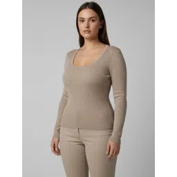 DELAN Women Ribbed Woollen Pullover-picture-29