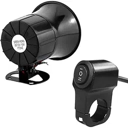 DELHI STORE94 POLICE SIREN HORN AND 3-WAY SWITCH FOR BIKE, 12V, BLACK, PUSH BUTTON ACTUATOR, ON-OFF-ON OPERATION-picture-13