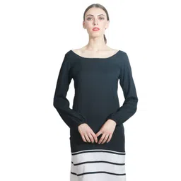 DELIS Striped Georgette A-Line Dress image 1