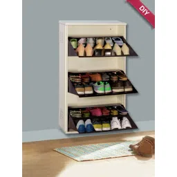 Delite Kom Double-Decker Ivory Coffee Wall Mounted Metal Shoe Rack (6 Shelves DIY)-picture-43