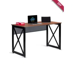Delite Kom Zooey Acacia Dark & Black Engineered Wood Study Table-picture-37