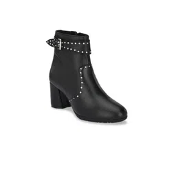 Delize Black Block Heeled Boots-picture-18