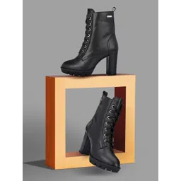 Delize Black Party High-Top Platform Heeled Boots-picture-30