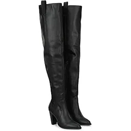 delize Black Women mid Heel Over Knee Boots-picture-29