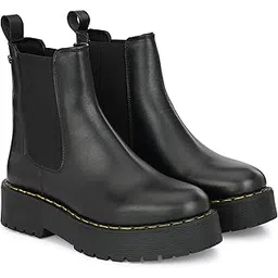 delize Black Women’s Vegan Leather Chelsea Boots 63761-picture-19