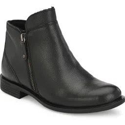 delize Faux Leather- Black flat women’s booties Boots For Women-picture-13