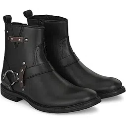 delize Intkoot Black Size 6 Leather Mid Ankle Side Zipper Men Boots-picture-20