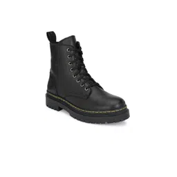 Delize Men Black High-Top Flat Boots-picture-49