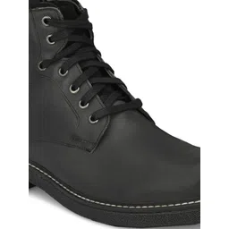 Delize Men Black Leather Boots image 2