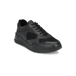 Delize Men Black Leather Sneakers-picture-17