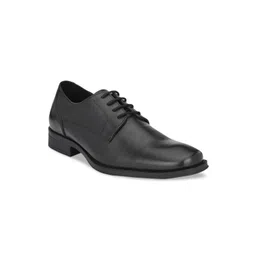 Delize Men Black Solid Leather Formal Derbys-picture-11