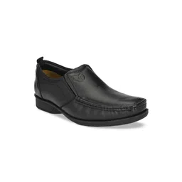 Delize Men Black Solid Leather Formal Loafers-picture-17