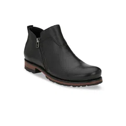 Delize Men Black Solid Synthetic Leather Mid-Top Flat Boots-picture-39