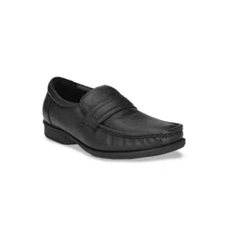 Delize Men Black Textured Leather Formal Slip-ons-picture-36