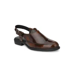 Delize Men Brown & Black Shoe-Style Sandals-picture-11