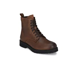 Delize Men Brown High-Top Flatform Boots-picture-34