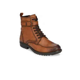 Delize Men Tan Brown High Top Flat Boots-picture-29