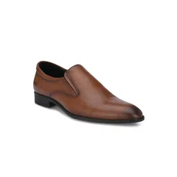 Delize Men Tan Brown Solid Formal Slip-On Shoes-picture-24