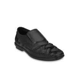 Delize Men's Black Cross Strap Sandals-picture-28