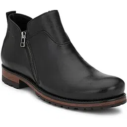 delize Men's Black/Tan Ankle Boots-picture-11
