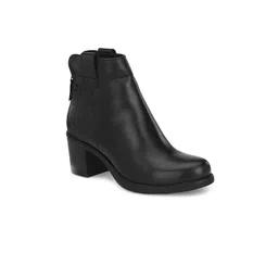 Delize Woman Black Solid Synthetic Leather Block Heeled Chelsea Boots-picture-34