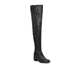 Delize Women Black Solid Heeled Boots-picture-23