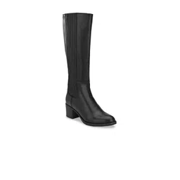 Delize Women Black Solid Heeled Boots-picture-19