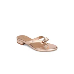 Delize Women Rose Gold Open Toe with Buckles Flats-picture-19