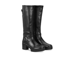 Delize Women Round Toe Casual Block-Heeled High-Top Winter Boots-picture-16