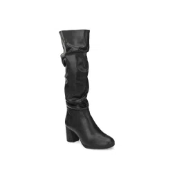 Delize Womens Black Knee Length Chelsea Boots-picture-23