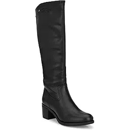delize Women's Black/Tan Knee Outdoor Boots-picture-38