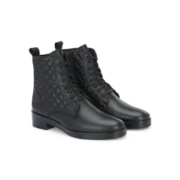 Delize Womens Solid Black Western Ankle Casual Derby Textured Boots-picture-27