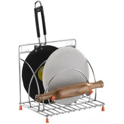 demiqon Utensil Kitchen Rack Multipurpose Chakla Belan Stand /Kitchen Organizer for Rolling Board, Pin & Tawa Steel-picture-22