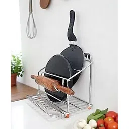 demiqon Utensil Kitchen Rack Multipurpose Chakla Belan Stand /Kitchen Organizer for Rolling Board, Pin & Tawa Steel-picture-18