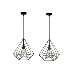 DENICRAAS 2-Pcs Black Textured Iron Ceiling Lamp-picture-57