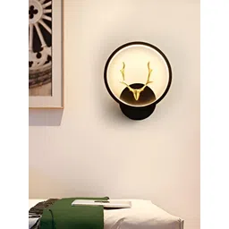 DENICRAAS Black & Gold-Toned Textured Metal Contemporary Spherical Shaped Wall Lamp-picture-14