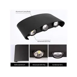 DENICRAAS Black Iron Traditional Rectangle Shaped Wall Lamp image 2