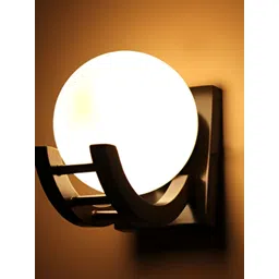 DENICRAAS Brown & White Wooden Spherical Shaped Wall Lamp-picture-38
