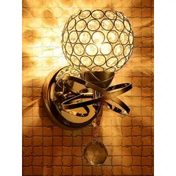 DENICRAAS Gold-Toned & White Textured Iron Contemporary Spherical Shaped Wall Lamp-picture-46