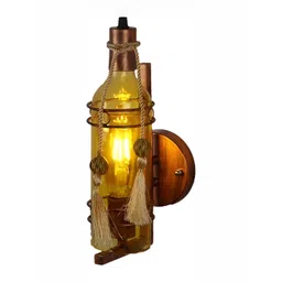 DENICRAAS Gold-Toned Glass Contemporary Cylindrical Shaped Wall Lamp-picture-12