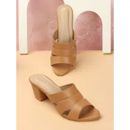 Denill Open Toe Block Heel Mules-picture-49