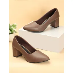 Denill Pointed Toe Block Heel Pumps-picture-21