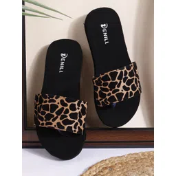 Denill Women Animal Print Open Toe Flats-picture-29